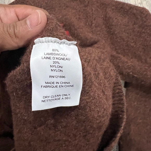 Demylee Brown Sweater with Red Text Cafe - Picture 3 of 5